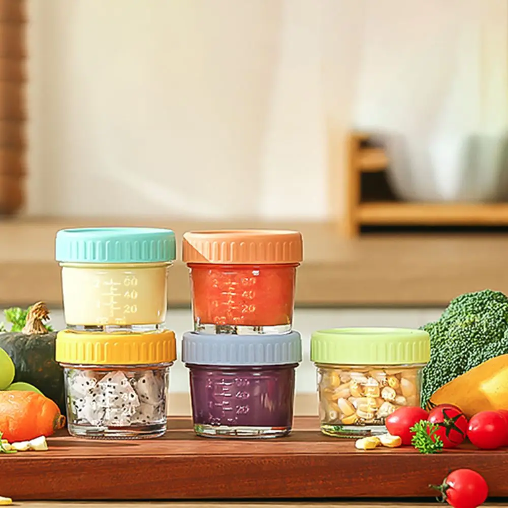 Baby Food Glass Jar - 6pcs Multipurpose Glass Baby Food Jar