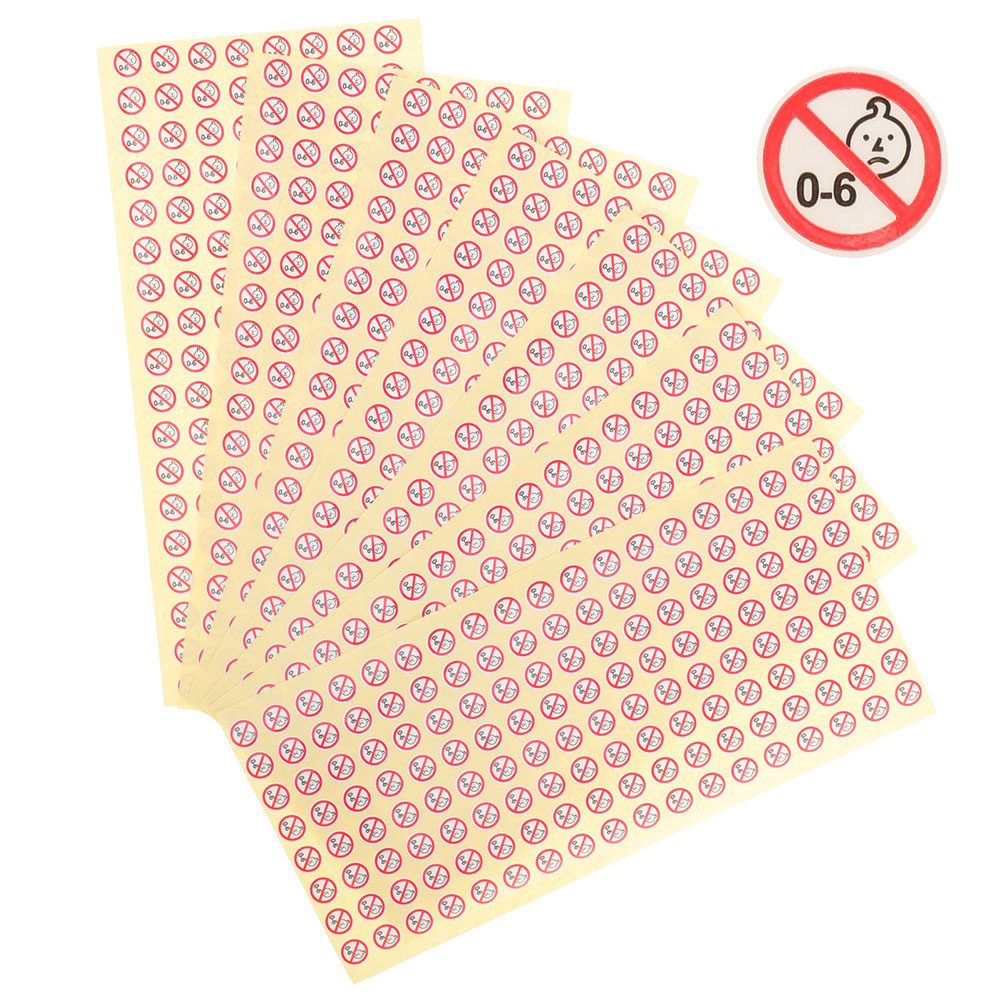 Baby Food Home - 500Pcs Baby Prohibited Adhesive Warning Labels