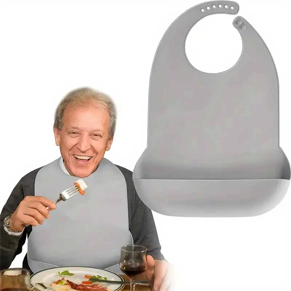 Easy Baby Food - Large Silicone Adult Bibs Waterproof Food-Grade