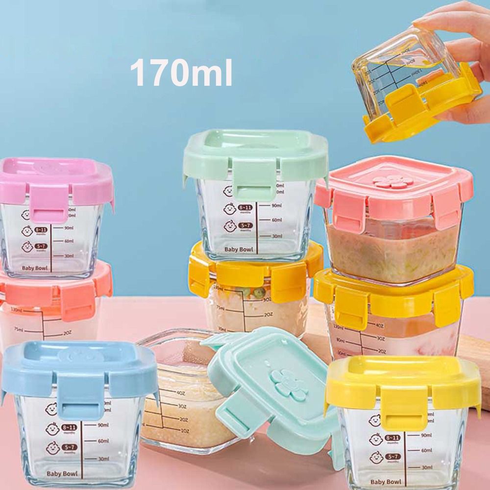 Baby Food Glass Jar - 170ml Glass Food Storage Box Frozen