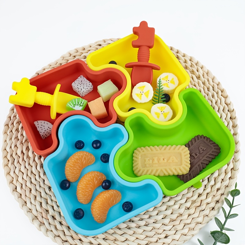 Baby Food Table - 6pcs/Set baby Silicone Feeding Utensil Includes