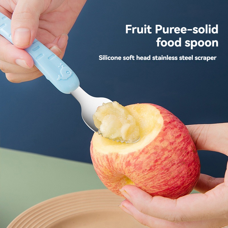 Baby Food Scraper Spoon - Dual - đánh giá và giá Baby Food Apple
