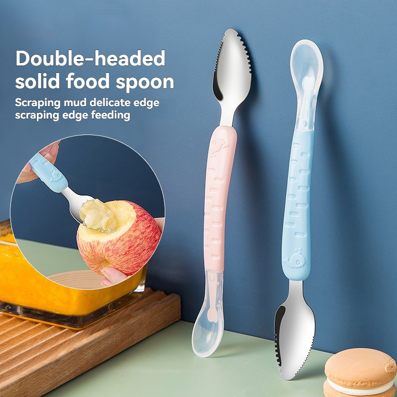 Baby Food Scraper Spoon - Dual - đánh giá và giá Baby Food Apple