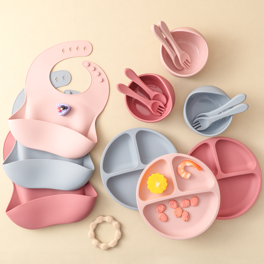 5Pcs Baby Silicone Feeding Set - đánh giá và giá Baby Food Table