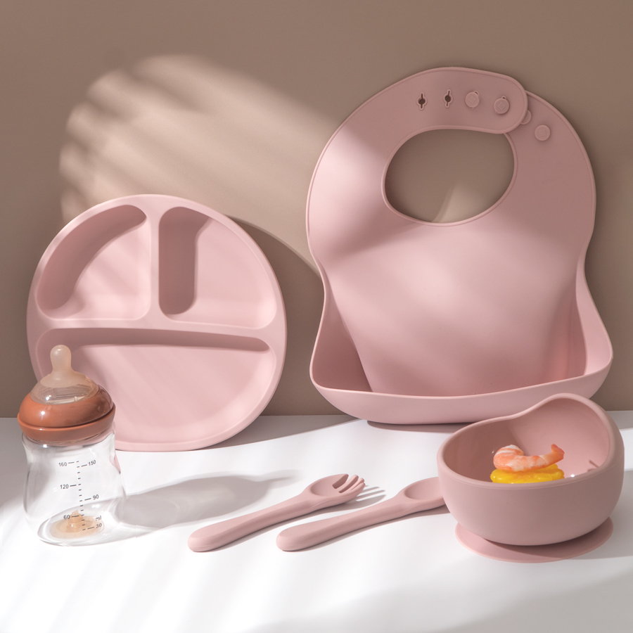 5Pcs Baby Silicone Feeding Set - đánh giá và giá Baby Food Table