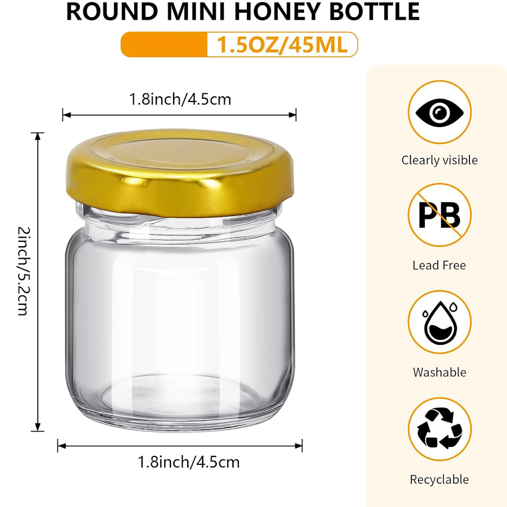 1.5 oz Round Mini Clear Honey  - đánh giá và giá Baby Food Glass Jar