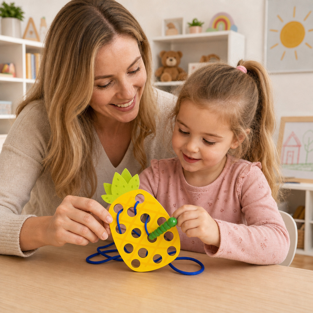 Wooden Lacing Pineapple Thread - đánh giá và giá Baby Food Game