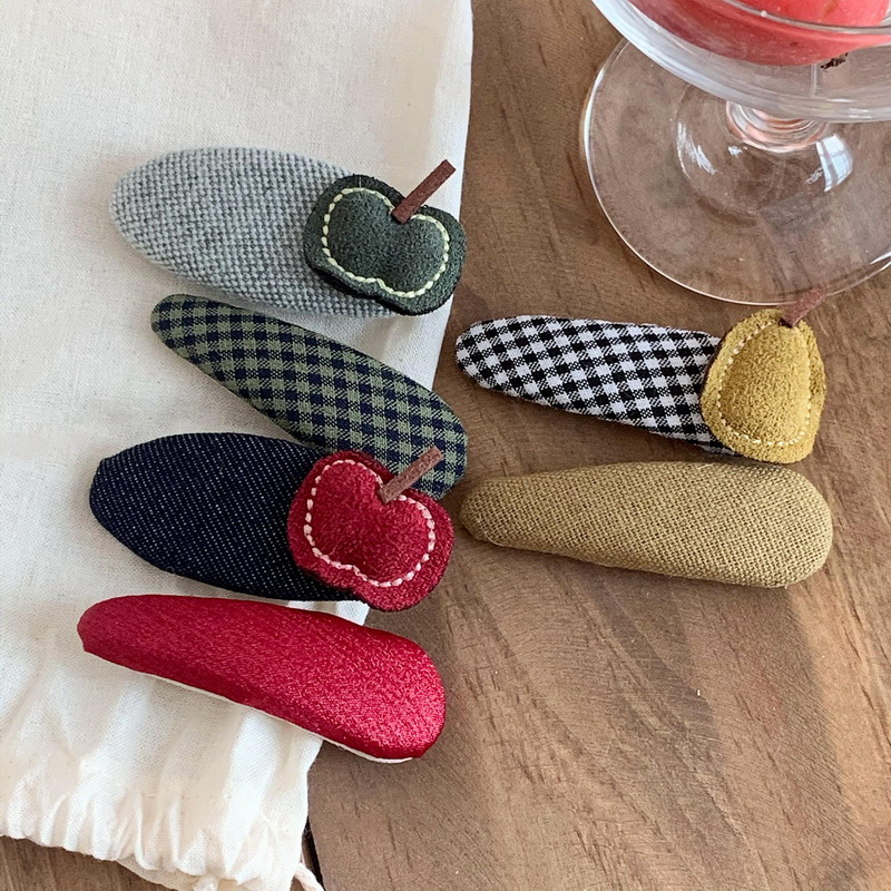 2PCS/set Cute Apple Hair Clip  - đánh giá và giá Baby Food Apple