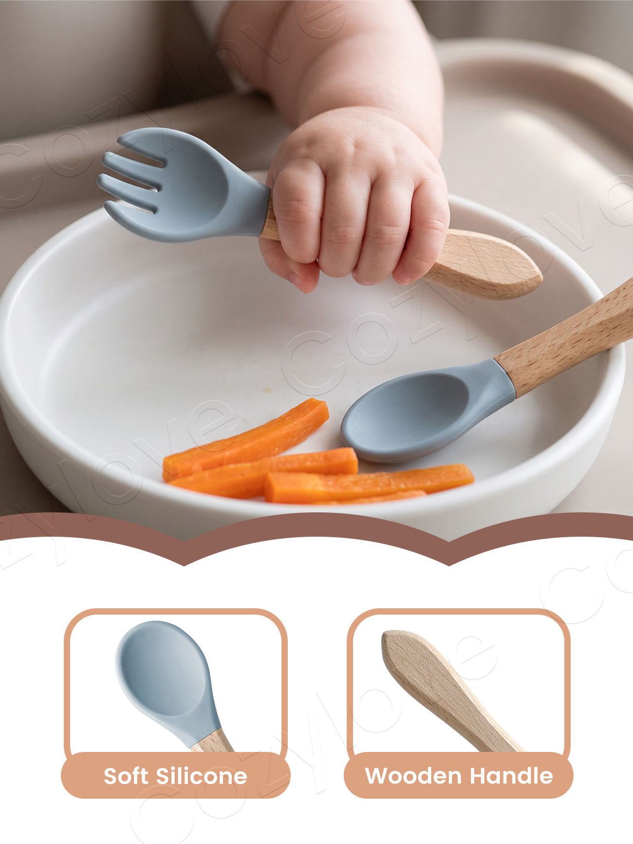 Baby Silicone Fork Spoon Set,  - đánh giá và giá Easy Baby Food