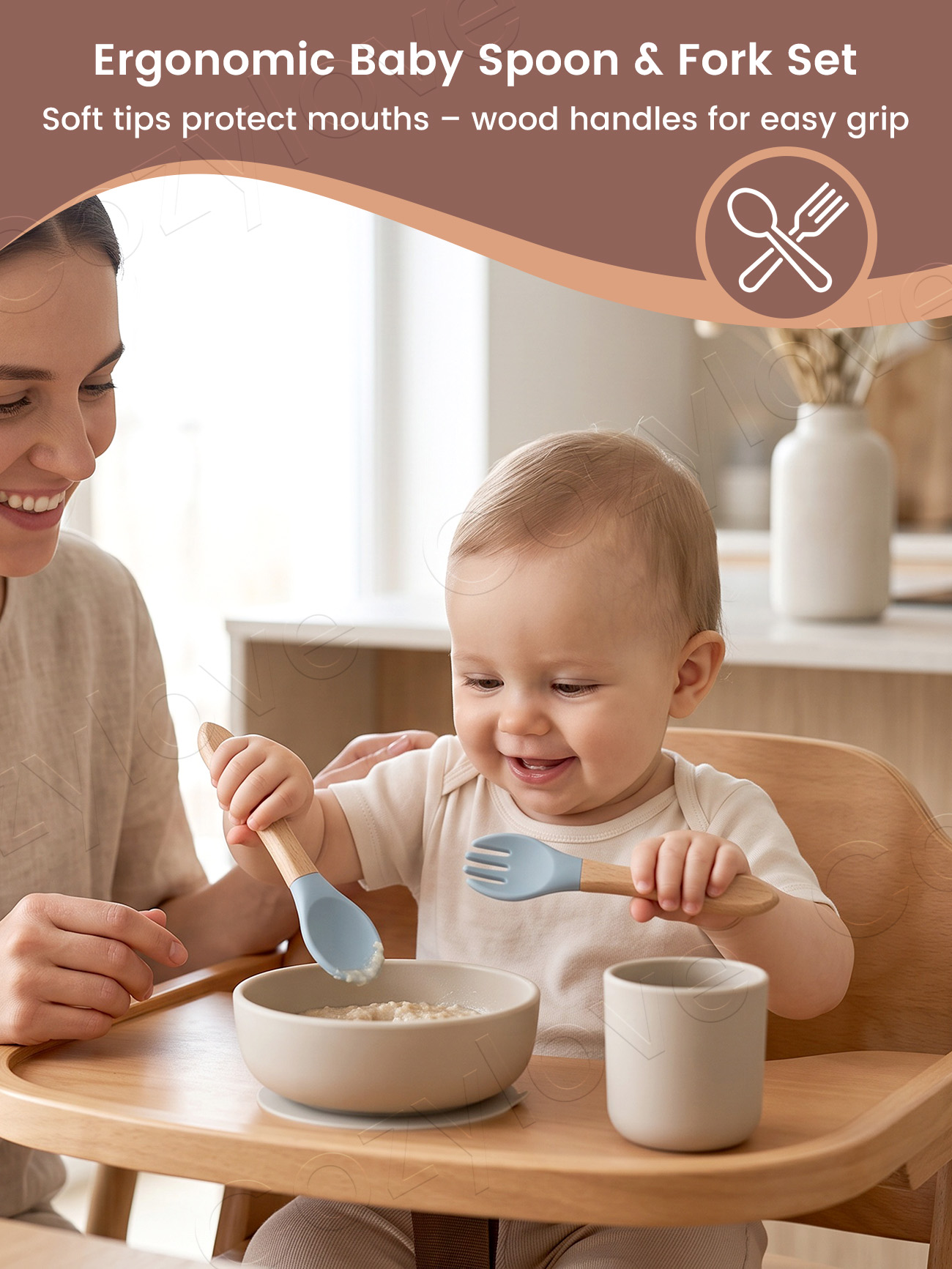 Baby Silicone Fork Spoon Set,  - đánh giá và giá Easy Baby Food