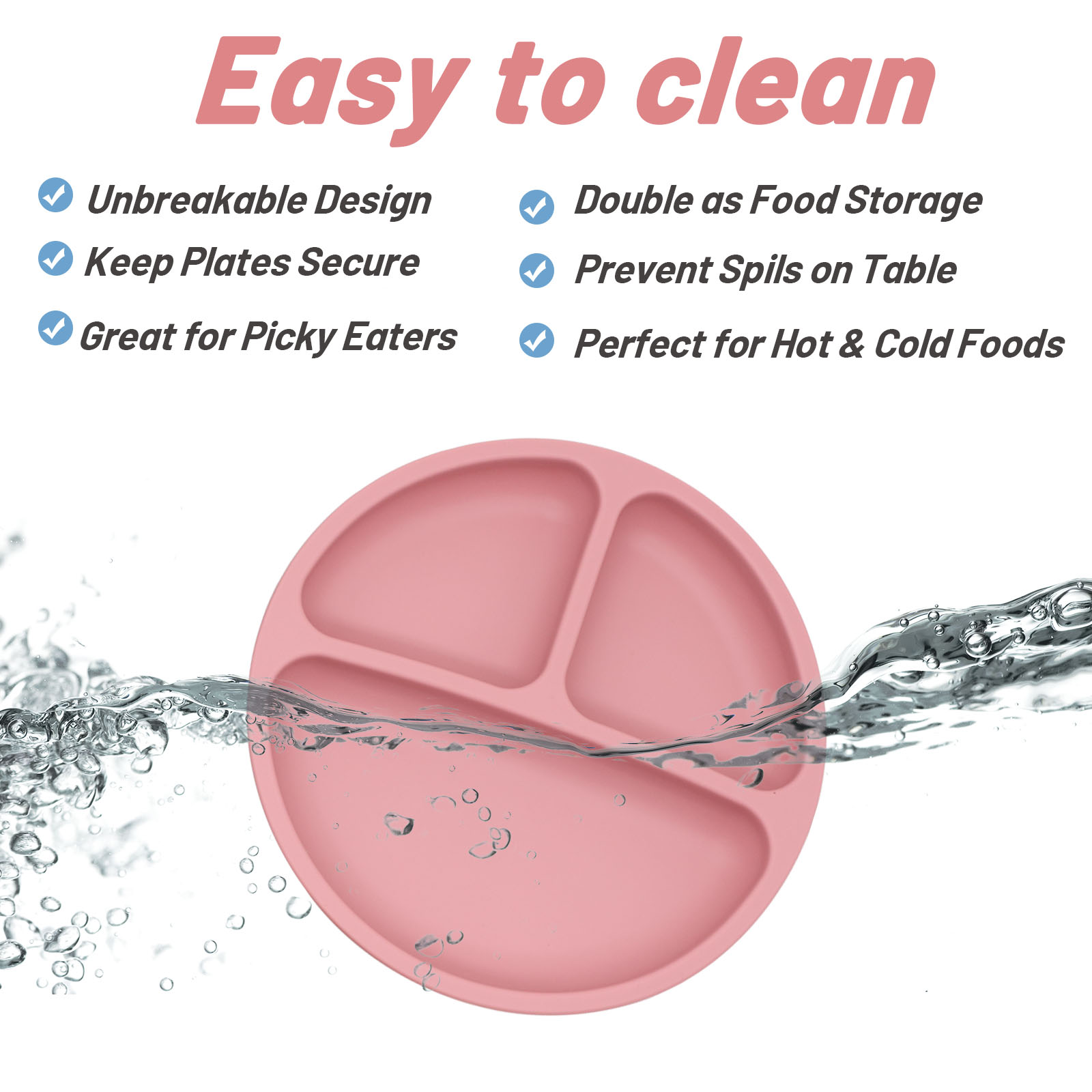 Food grade silicone split plat - đánh giá và giá Baby Food Table